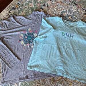 LIFE IS GOOD BUNDLE OF 2 WOMENS T-SHIRTS IN SZ XL…GREAT PREOWNED CONDITION!!!